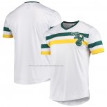 Maglia Baseball Uomo Oakland Athletics Cooperstown Collection V-neck Bianco