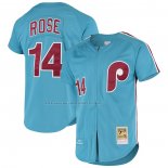 Maglia Baseball Uomo Philadelphia Phillies Pete Rose Mitchell & Ness Cooperstown Collection Autentico Blu
