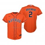 Maglia Baseball Bambino Houston Astros Alex Bregman Replica Alternato Arancione