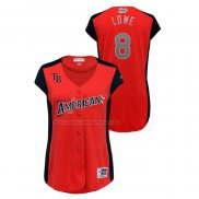 Maglia Baseball Donna All Star 2019 Tampa Bay Rays Brandon Lowe Workout American League Rosso