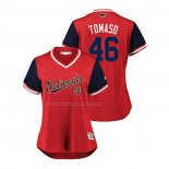Maglia Baseball Donna Washington Nationals Tommy Milone 2018 Llws Players Weekend Tomaso Rosso