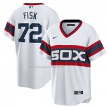 Maglia Baseball Uomo Chicago White Sox Carlton Fisk Home Cooperstown Collection Bianco