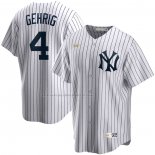 Maglia Baseball Uomo New York Yankees Lou Gehrig Home Cooperstown Collection Bianco