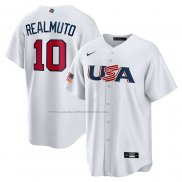 Maglia Baseball Uomo USA 2023 J.T. Realmuto Replica Bianco