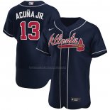 Maglia Baseball Uomo Atlanta Braves Ronald Acuna JR. Alternate Autentico Blu