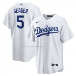 Maglia Baseball Uomo Los Angeles Dodgers Corey Seager Home Replica Bianco
