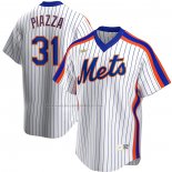 Maglia Baseball Uomo New York Mets Mike Piazza Home Cooperstown Collection Bianco