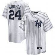 Maglia Baseball Uomo New York Yankees Gary Sanchez Home Replica Bianco