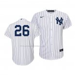 Maglia Baseball Bambino New York Yankees Dj Lemahieu Replica Home 2020 Bianco Blu