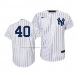 Maglia Baseball Bambino New York Yankees Luis Severino Replica Home 2020 Bianco Blu