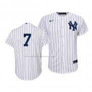 Maglia Baseball Bambino New York Yankees Mickey Mantle Replica Home 2020 Bianco Blu