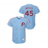 Maglia Baseball Bambino Philadelphia Phillies Zack Wheeler Cooperstown Collection Road Blu
