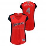 Maglia Baseball Donna All Star 2019 Houston Astros George Springer Workout American League Rosso