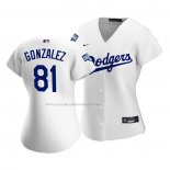 Maglia Baseball Donna Los Angeles Dodgers Victor Gonzalez Replica Home 2020 Bianco