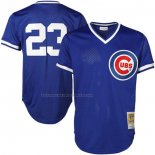 Maglia Baseball Uomo Chicago Cubs Ryne Sandberg Mitchell & Ness Cooperstown Collection Throwback Autentico Replica Blu