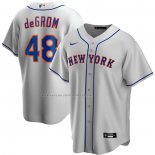 Maglia Baseball Uomo New York Mets Jacob Degrom Road Replica Grigio