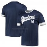 Maglia Baseball Uomo New York Yankees Cooperstown Collection V-neck Blu