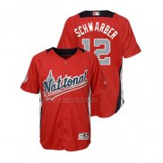 Maglia Baseball Bambino All Star 2018 Kyle Schwarber Home Run Derby National League Rosso