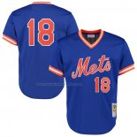 Maglia Baseball Uomo New York Mets Darryl Strawberry Mitchell & Ness Cooperstown Mesh Batting Practice Blu