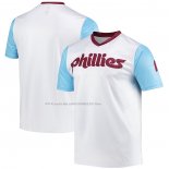 Maglia Baseball Uomo Philadelphia Phillies Cooperstown Collection Wordmark V-neck Bianco