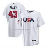 Maglia Baseball Uomo USA 2023 Brooks Raley Replica Bianco