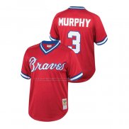 Maglia Baseball Bambino Atlanta Braves Dale Murphy Cooperstown Collection Mesh Batting Practice Rosso