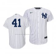 Maglia Baseball Bambino New York Yankees Miguel Andujar Replica Home 2020 Bianco Blu