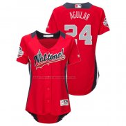 Maglia Baseball Donna All Star 2018 Jesus Aguilar Home Run Derby National League Rosso