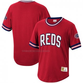 Maglia Baseball Uomo Cincinnati Reds Mitchell & Ness Cooperstown Collection Wild Pitch Rosso