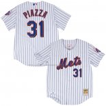 Maglia Baseball Uomo New York Mets Mike Piazza Mitchell & Ness 2000 Autentico Bianco