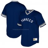 Maglia Baseball Uomo New York Yankees Mitchell & Ness Big & Tall Cooperstown Collection Mesh Wordmark V-neck Blu