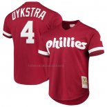 Maglia Baseball Uomo Philadelphia Phillies Lenny Dykstra Mitchell & Ness Cooperstown Collection Mesh Batting Practice Rosso