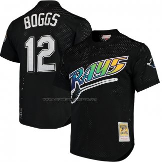 Maglia Baseball Uomo Tampa Bay Rays Wade Boggs Mitchell & Ness 1991 Cooperstown Collection Mesh Batting Practice Nero
