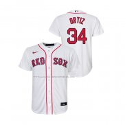 Maglia Baseball Bambino Boston Red Sox David Ortiz Replica Home Bianco