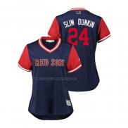 Maglia Baseball Donna Boston Red Sox David Price 2018 Llws Players Weekend Slim Dunkin Blu