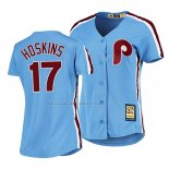 Maglia Baseball Donna Philadelphia Phillies Rhys Hoskins Cooperstown Collection Road Blu