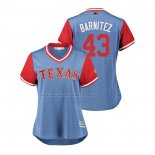 Maglia Baseball Donna Texas Rangers Tony Barnette 2018 Llws Players Weekend Barnitez Blu