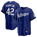 Maglia Baseball Uomo Los Angeles Dodgers Jackie Robinson City Connect Replica Blu